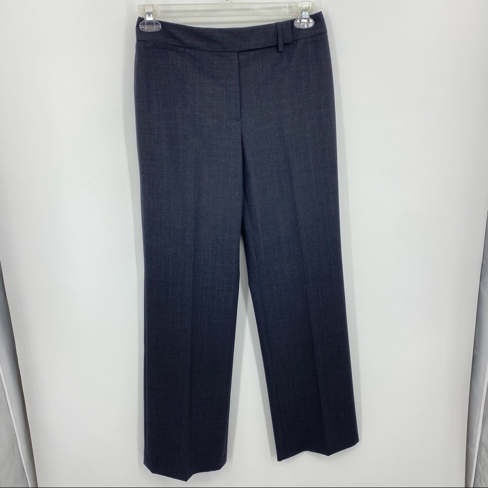 Anne Klein Suit Pants Charcoal Gray Red Stripes 8